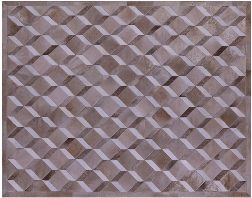 Brown & White Natural Cowhide Hand Stitched Rug - Manhattan Rugs