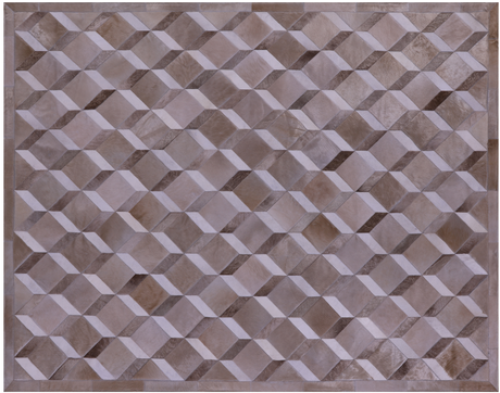 Brown & White Natural Cowhide Hand Stitched Rug - Manhattan Rugs