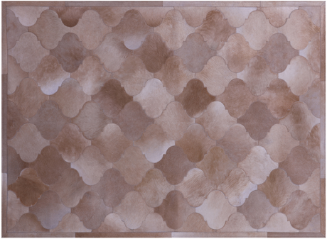 Lantern Tile Light Brown Natural Cowhide Hand Stitched Rug - Manhattan Rugs