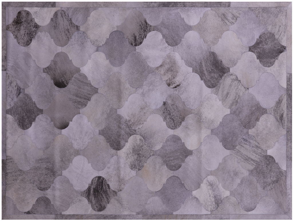 Lantern Tile Grey Brindle Natural Cowhide Hand Stitched Rug - Manhattan Rugs