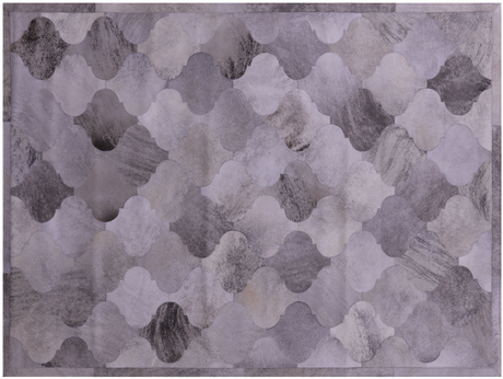 Lantern Tile Grey Brindle Natural Cowhide Hand Stitched Rug - Manhattan Rugs