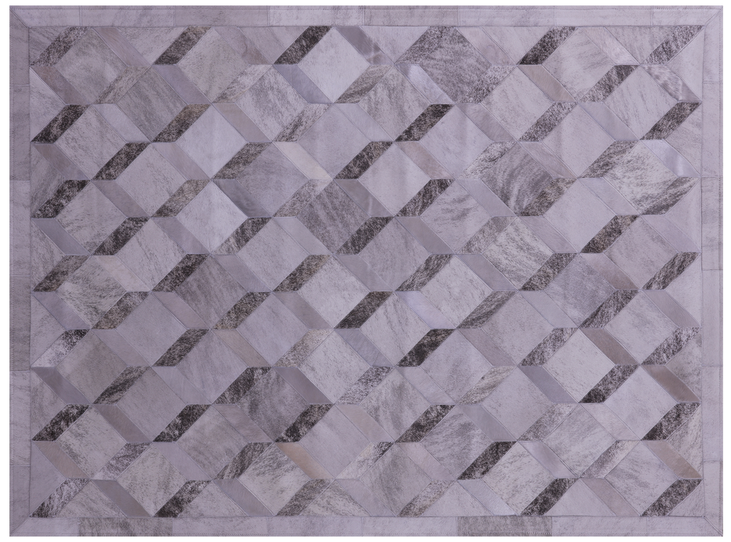 Grey Brindle Natural Cowhide Hand Stitched Rug - Manhattan Rugs