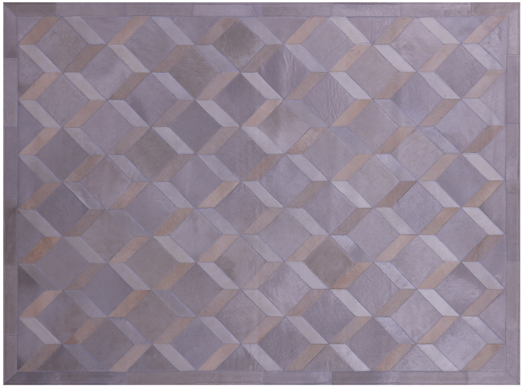 Grey Natural Cowhide Hand Stitched Rug - Manhattan Rugs