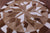 Brown & White Round Star Natural Cowhide Hand Stitched Rug - Manhattan Rugs