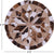 Brown & White Round Natural Cowhide Hand Stitched Rug - Manhattan Rugs