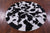 Black & White Round Star Natural Cowhide Hand Stitched Rug - Manhattan Rugs