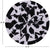 Black & White Round Star Natural Cowhide Hand Stitched Rug - Manhattan Rugs