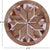Brown & White Round Natural Cowhide Hand Stitched Rug - Manhattan Rugs