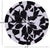 Black & White Round Natural Cowhide Hand Stitched Rug - Manhattan Rugs