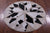 Black & White Round Natural Cowhide Hand Stitched Rug - Manhattan Rugs