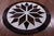 Brown & White Round Natural Cowhide Hand Stitched Rug - Manhattan Rugs