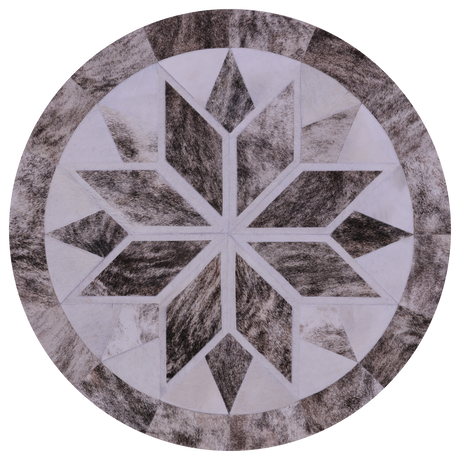 Brindle Round Natural Cowhide Hand Stitched Rug - Manhattan Rugs
