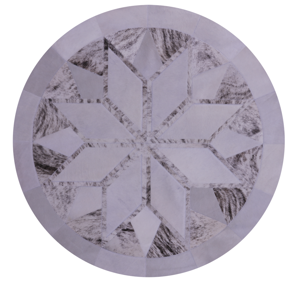 Brindle Round Natural Cowhide Hand Stitched Rug - Manhattan Rugs