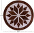 Brown & White Round Natural Cowhide Hand Stitched Rug - Manhattan Rugs
