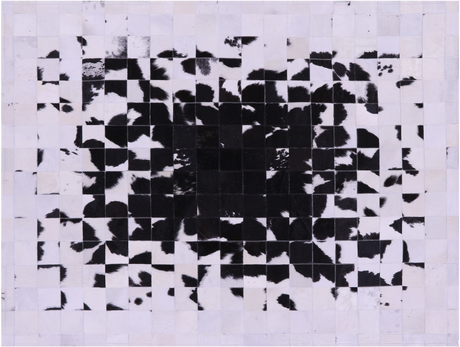 Black & White Natural Cowhide Hand Stitched Rug - Manhattan Rugs