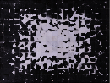 Black & White Natural Cowhide Hand Stitched Rug - Manhattan Rugs