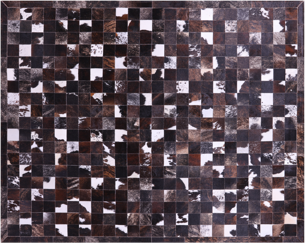 Brown & White Brindle Natural Cowhide Hand Stitched Rug - Manhattan Rugs