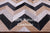 Brown & Beige Chevron Black Natural Cowhide Hand Stitched Rug - Manhattan Rugs