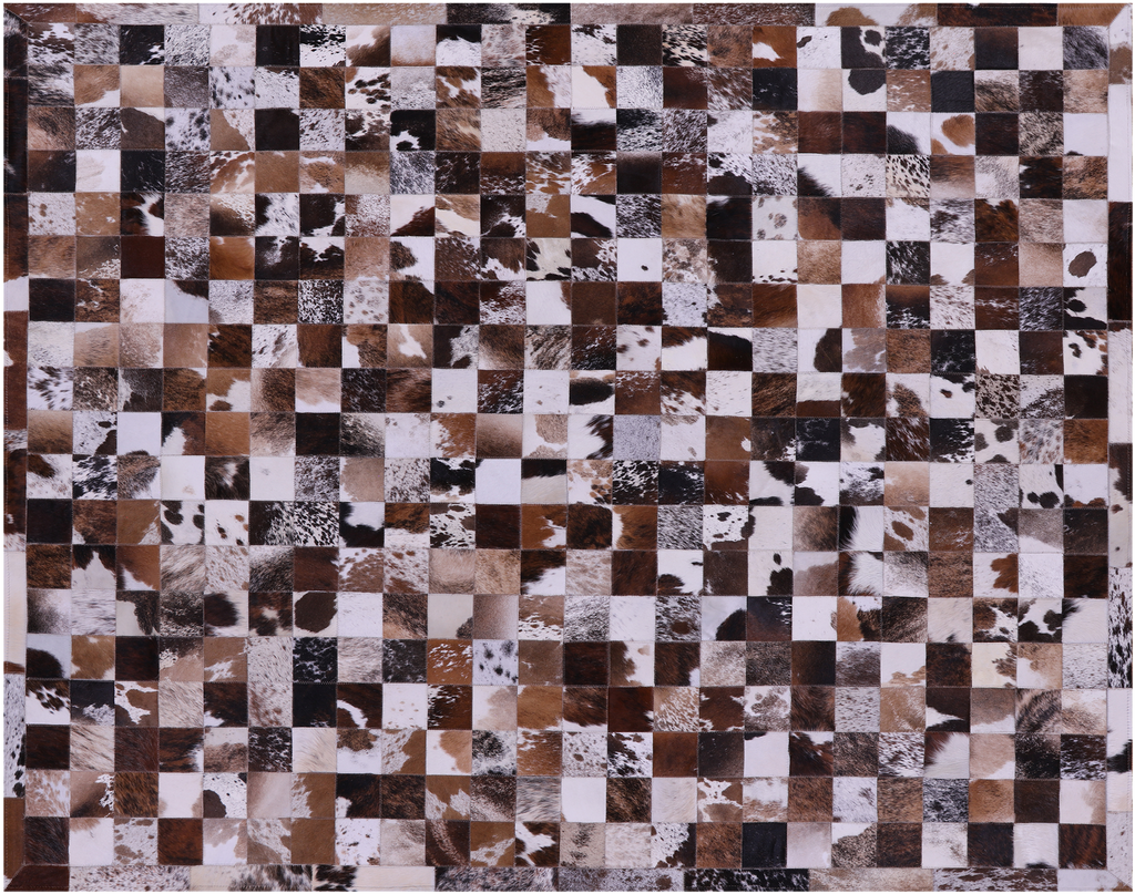 Brown & White Brindle Natural Cowhide Hand Stitched Rug - Manhattan Rugs