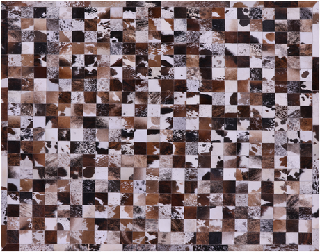 Brown & White Brindle Natural Cowhide Hand Stitched Rug - Manhattan Rugs