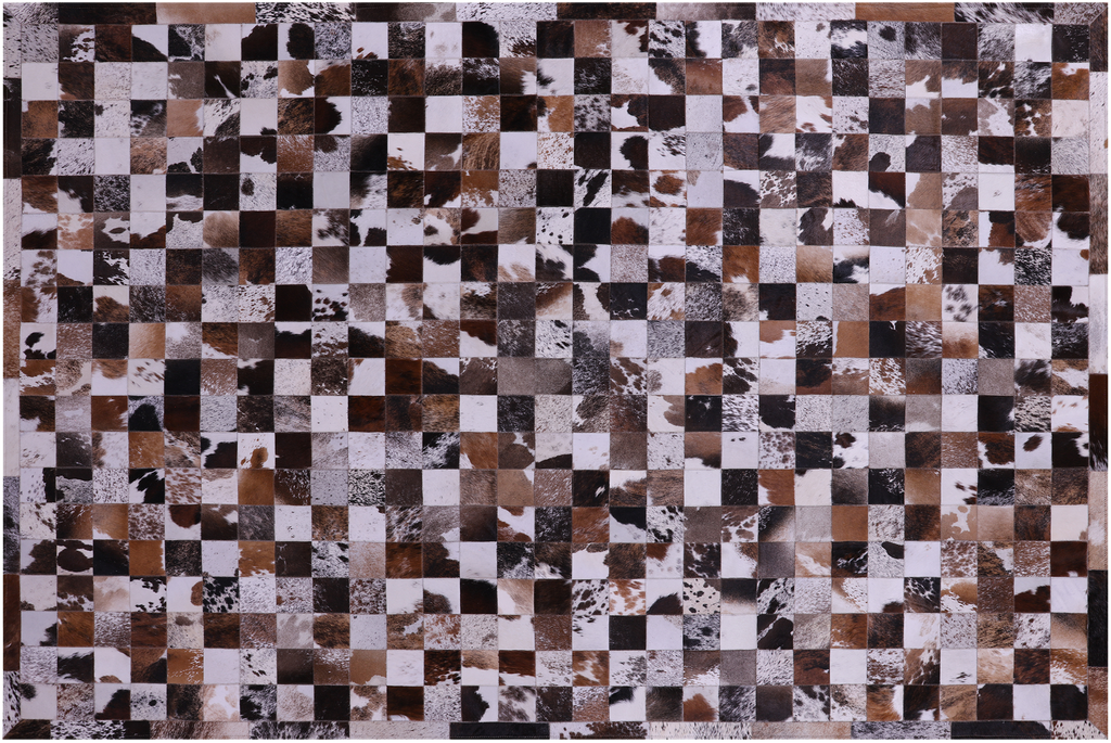 Brown & White Natural Cowhide Hand Stitched Rug - Manhattan Rugs