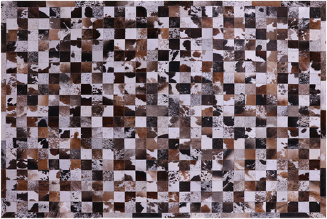 Brown & White Natural Cowhide Hand Stitched Rug - Manhattan Rugs
