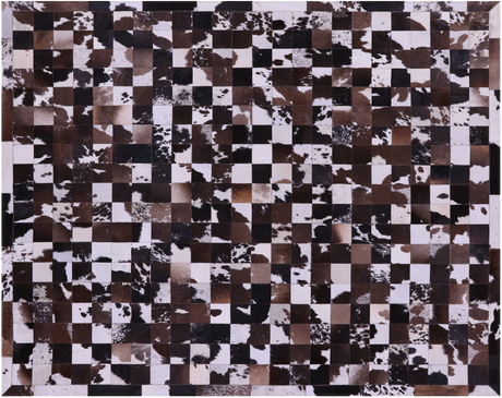 Brown & White Natural Cowhide Hand Stitched Rug - Manhattan Rugs