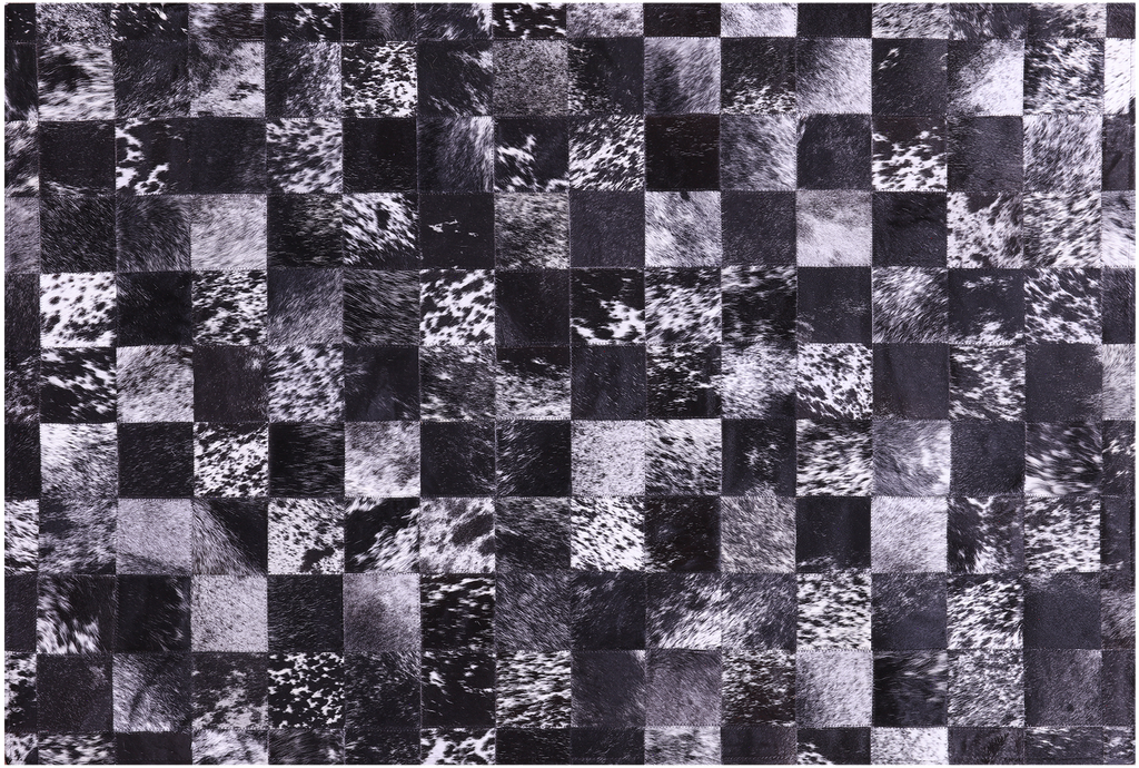 Black Salt & Pepper Natural Cowhide Hand Stitched Rug - Manhattan Rugs