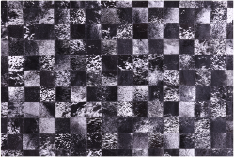 Black Salt & Pepper Natural Cowhide Hand Stitched Rug - Manhattan Rugs