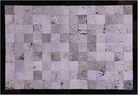 Salt & Pepper Brown & White Natural Cowhide Hand Stitched Rug - Manhattan Rugs