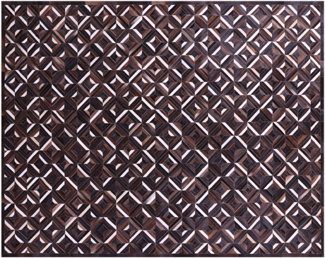 Brown Natural Cowhide Hand Stitched Rug - Manhattan Rugs