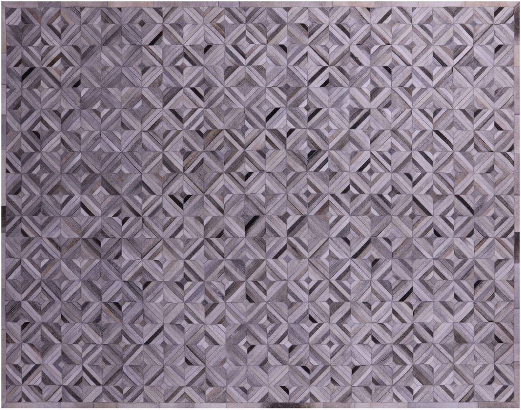 Grey Natural Cowhide Hand Stitched Rug - Manhattan Rugs