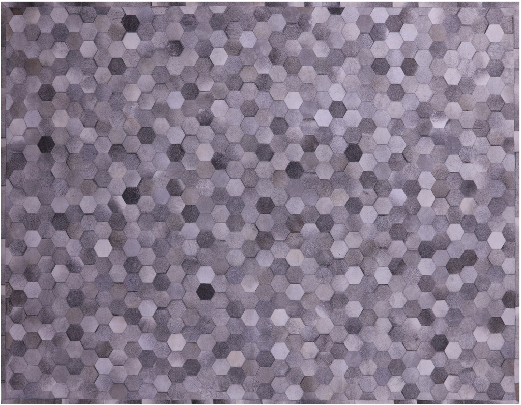 Grey Natural Cowhide Hand Stitched Rug - Manhattan Rugs