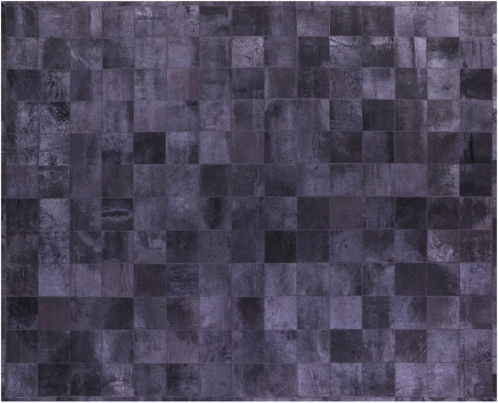 Black Natural Cowhide Hand Stitched Rug - Manhattan Rugs