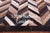 Brown Chevron Natural Cowhide Hand Stitched Rug - Manhattan Rugs