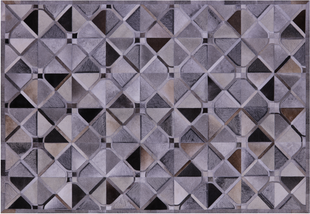 Grey Natural Cowhide Hand Stitched Rug - Manhattan Rugs