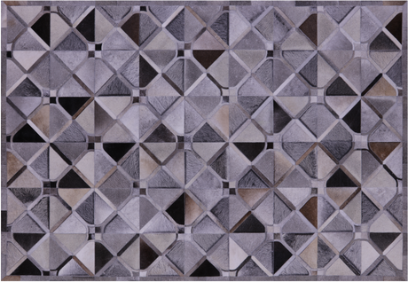 Grey Natural Cowhide Hand Stitched Rug - Manhattan Rugs