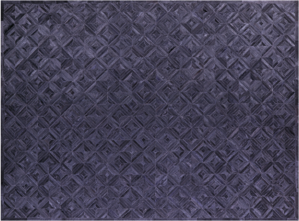 Black Natural Cowhide Hand Stitched Rug - Manhattan Rugs