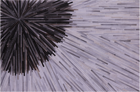 Brown & White Natural Cowhide Hand Stitched Rug - Manhattan Rugs