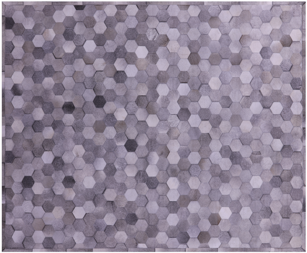 Grey Natural Cowhide Hand Stitched Rug - Manhattan Rugs