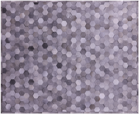 Grey Natural Cowhide Hand Stitched Rug - Manhattan Rugs