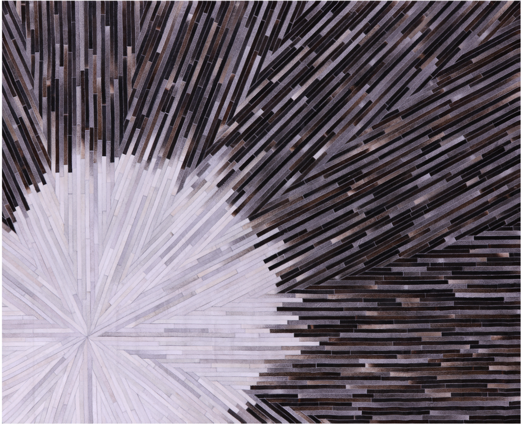 Brown & White Natural Cowhide Hand Stitched Rug - Manhattan Rugs