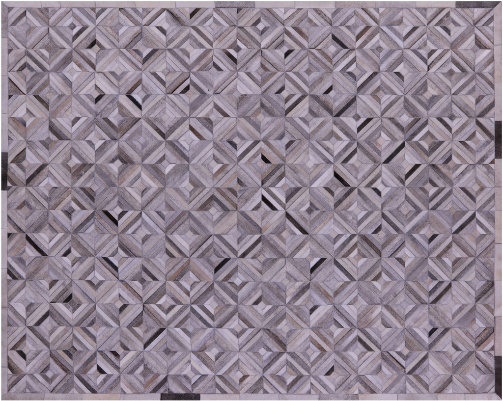 Grey Natural Cowhide Hand Stitched Rug - Manhattan Rugs