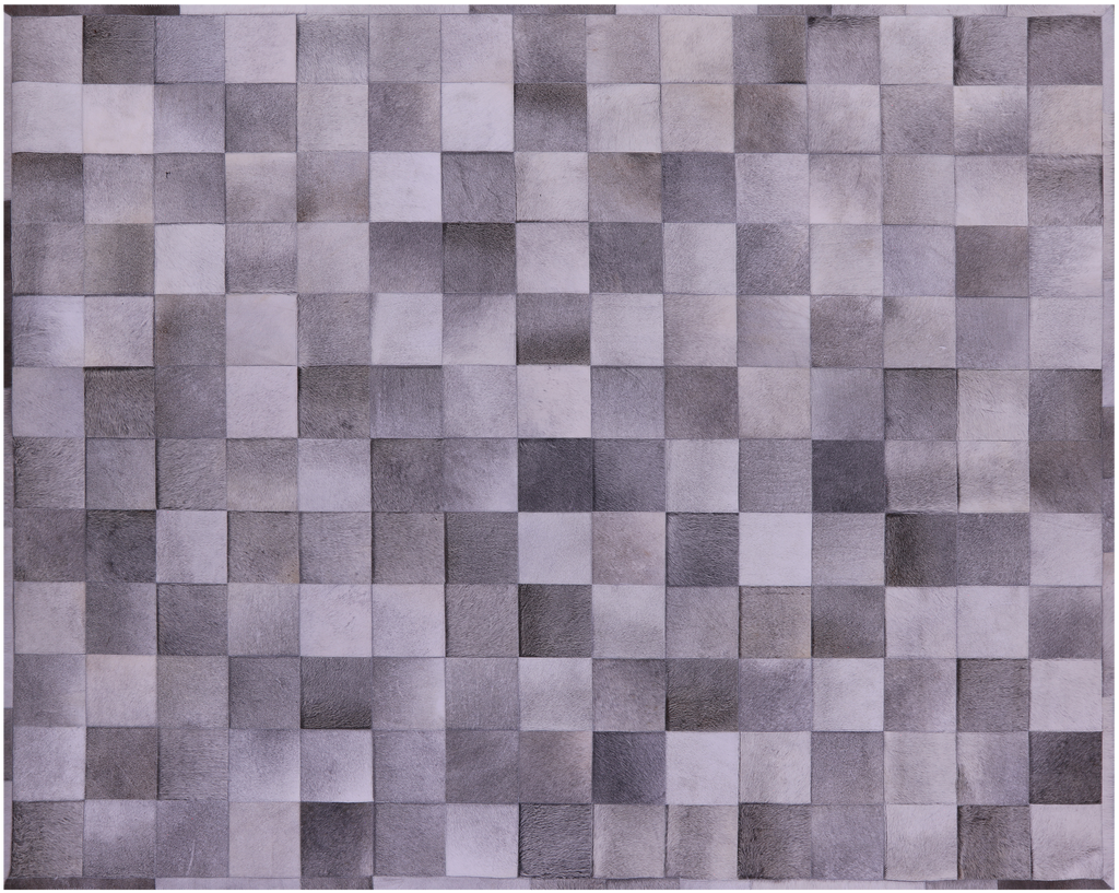 Grey Natural Cowhide Hand Stitched Rug - Manhattan Rugs