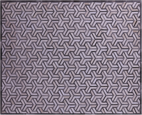 Grey & White Natural Cowhide Hand Stitched Rug - Manhattan Rugs