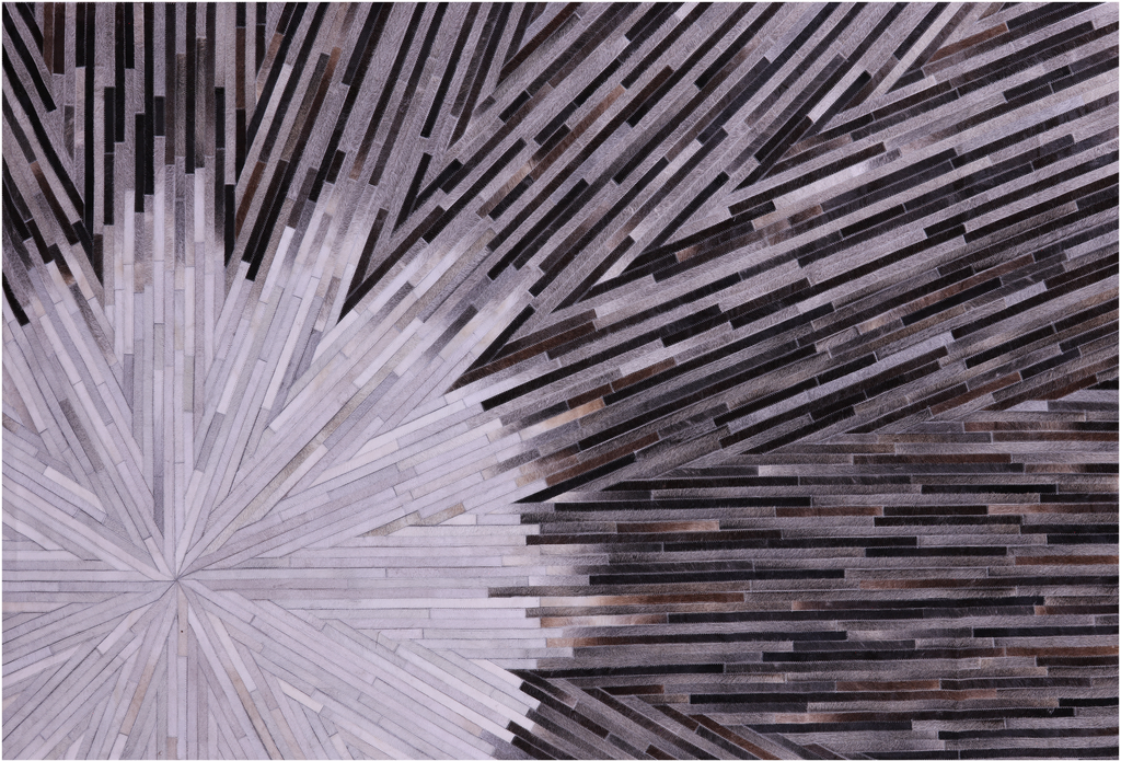 Brown & White Natural Cowhide Hand Stitched Rug - Manhattan Rugs