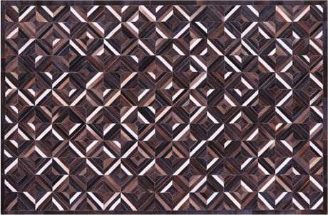 Brown Natural Cowhide Hand Stitched Rug - Manhattan Rugs