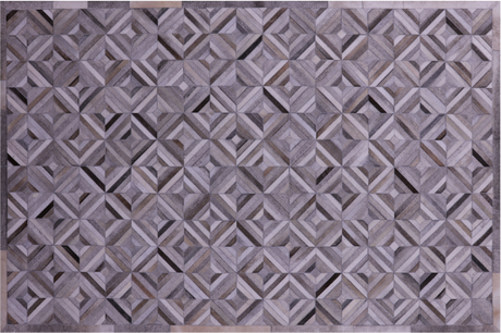 Grey & White Natural Cowhide Hand Stitched Rug - Manhattan Rugs