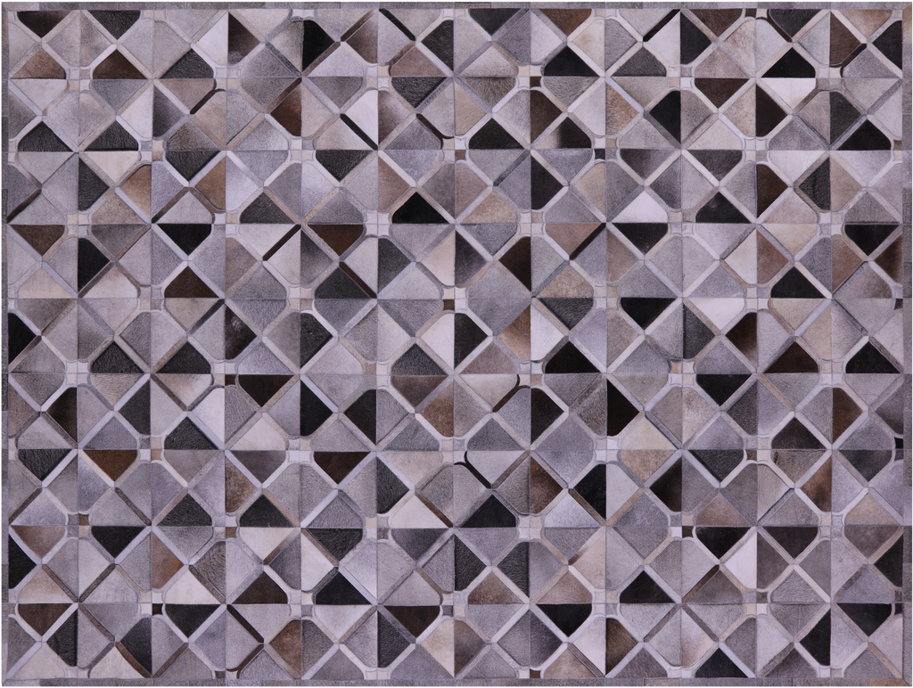 Grey Natural Cowhide Hand Stitched Rug - Manhattan Rugs