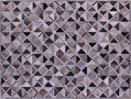 Grey Natural Cowhide Hand Stitched Rug - Manhattan Rugs